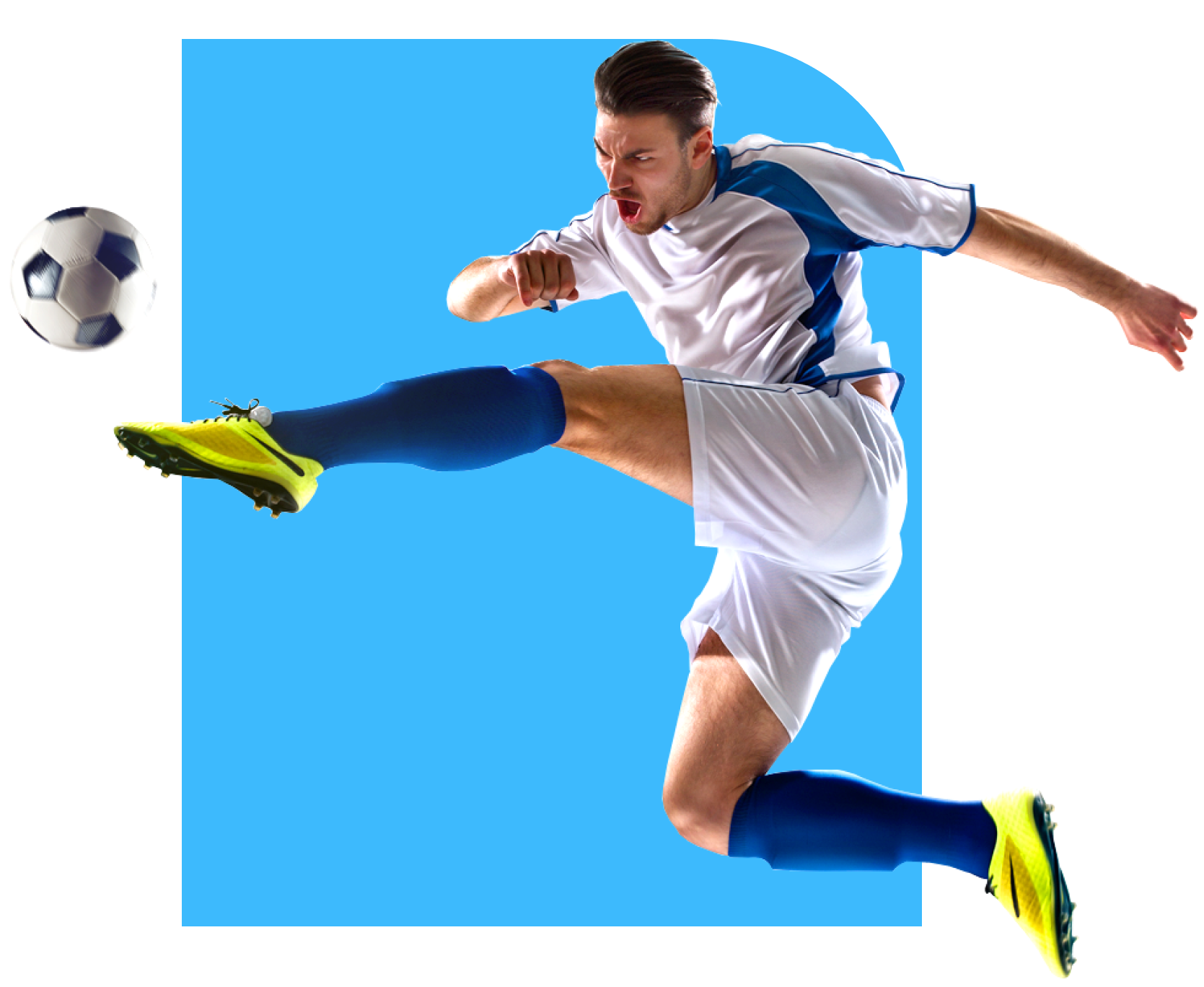 A Footballer Kicking Football